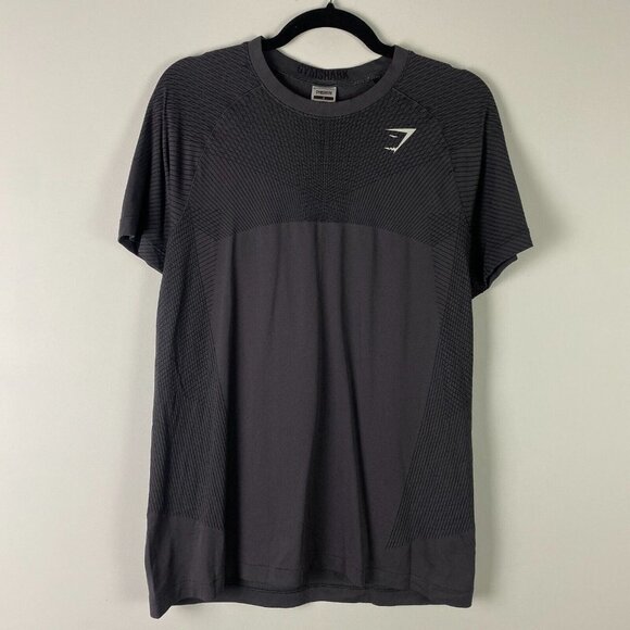 Gymshark T Shirt Mens Medium Gray Short Sleeve Athletic Fit - Picture 1 of 10